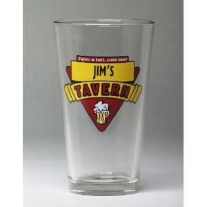    Personalized Red Tavern 16 oz. Glasses (4)