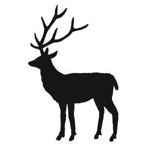    Deer Silhoulete Tribal 5 Inch White Decal Sticker 