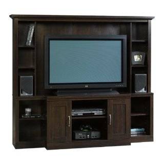Cherry Wood Wall Unit TV Stand Entertainment Center With Storage 