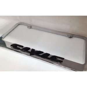   Metal License Plate Frame with 3D Black Lettering with 2 free caps