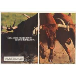   Marlboro Country Longhorns Tough Cowboys 6 Page Print Ad (51764) Home