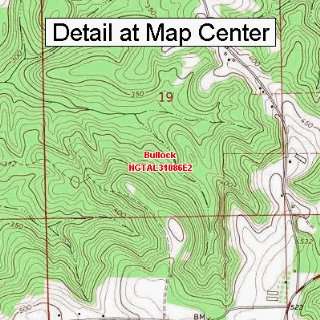 USGS Topographic Quadrangle Map   Bullock, Alabama (Folded/Waterproof 