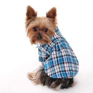  Spring Summer Pet Puppy Doggie Clothes Checked Dog T Shirt 