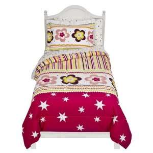  Colorful Girls Flowers & Polka Dots Full Comforter Set (7 Piece Bed 