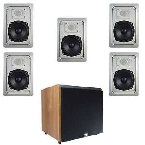  Acoustic Audio IW191 5 5.25 Surround Speakers w/10 Maple 