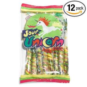 Looney Tunes Sour Mini Unicorn Pop, 8 Count Bags (Pack of 12)