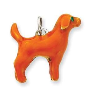  Yellow Labrador Charm in Sterling Silver Jewelry
