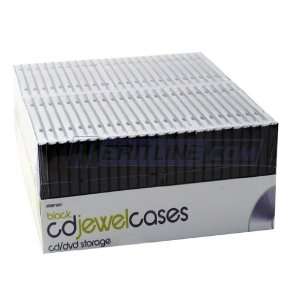    Merax 50pk CD/DVD Standard Jewel Case w/Black Tray Electronics