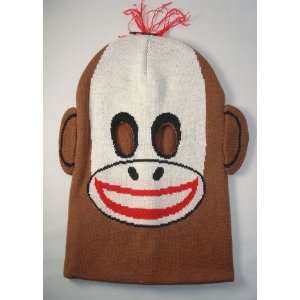 Sock Monkey Knit Face Mask
