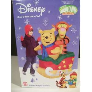   Tigger and Pooh on Sled Christmas AIrblown Inflatable