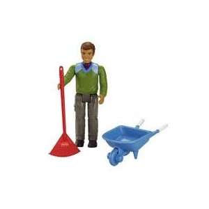   Dollhouse Dad with Wheelbarrow and Rake   Hispanic Toys & Games