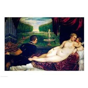  Venus with an Organist and Cupid   Poster by Titian (24x18 