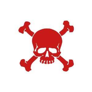  Skull and Crossbones RED vinyl window decal sticker 