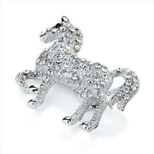  Silver Crystal Horse Pin/Brooch AJ21002 Arts, Crafts 