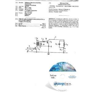  NEW Patent CD for CIRCUIT ARRANGEMENT FOR GENERATING A 