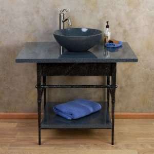 Console Sink w/ Granite Top & Cutout for Vessel Sink w/ Lower Shelf 