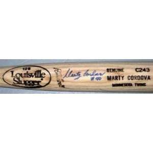  Marty Cordova Autographed Bat   Louisville Slugger Pm ~jsa 