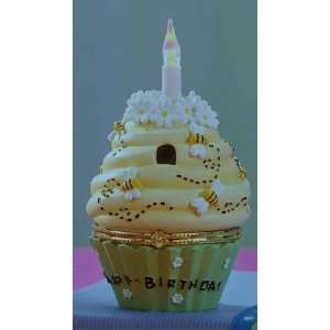   Cupcake Trinket Box Lights up Blows Out Bumble Bee 