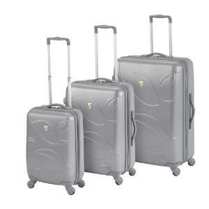  Eco Leaves 3 Piece Luggage Set   Silver