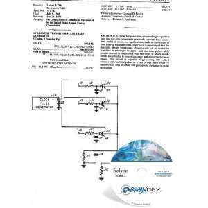  NEW Patent CD for AVALANCHE TRANSISTOR PULSE TRAIN GENERATOR 