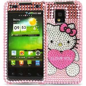     PINK HELLO KITTY CRYSTAL BLING CASE FOR LG OPTIMUS 2X Electronics