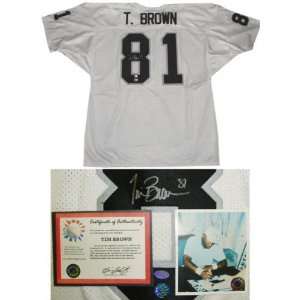 Tim Brown Oakland Raiders Autographed Wilson White Authentic Jersey 