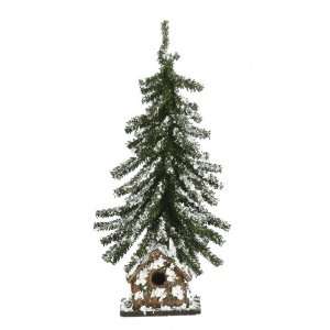  18 Snow Covered Forest Christmas Tree w/ Bird House