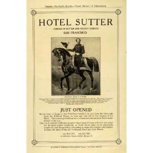  1912 Ad Hotel Sutter San Francisco General John Sutter 