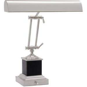   Nickel With Black Leather Accent Piano Desk Lamp
