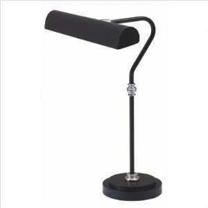   LED Piano/Desk Lamp Black with Satin Nickel Accents