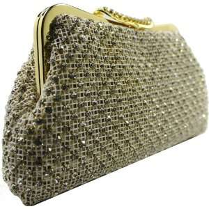   Purse with Encrusted with Silver Crystal Beads 