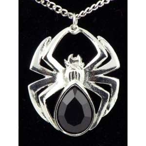  Gothic Spider Necklace Black Widow Vamp Swarovski Rock 