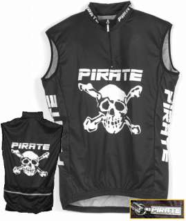 Pirate Black Sleeveless cycling Jersey skull bones XS 4X  