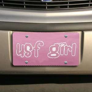  NCAA South Florida Bulls Pink Girl Mirrored License Plate 