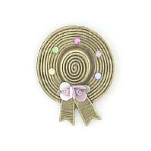  Victorian Bonnet Pin W/porcelain Flowers Womens Jewelry Jewelry