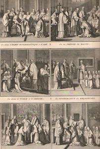 1722 Antique Print Monks & Nuns Benediction of a Nun  