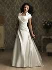   /Ivory Satin Pleated Modest High Neck Bridal Gown Bride Wedding Dress