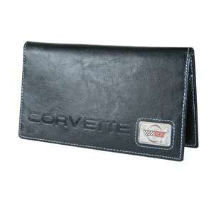   Corvette C4 Wallet/Checkbook Cover   Black Leather