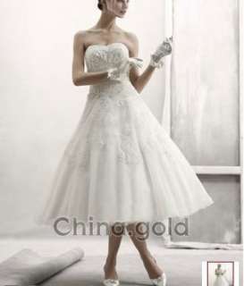 NEW Strapless Tulle Embellished Tea Length Gown  