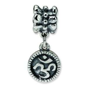   Sterling Silver Om Symbol Dangle Bead Arts, Crafts & Sewing