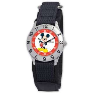 Disney Kids D800S500 Mickey Mouse Time Teacher Black Velcro Strap 