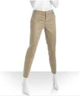 Gucci khaki cotton silk blend slim cropped pants style# 316370701