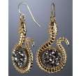 marcia moran gold and titanium druzy agate cobra coiled earrings