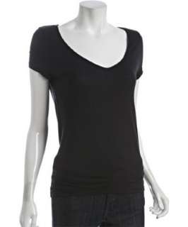 Elie Tahari black jersey Bretta v neck t shirt   