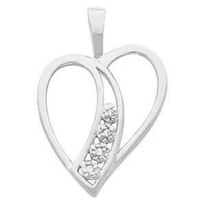  Platinum Diamond Heart Pendant   0.02 Ct. Jewelry