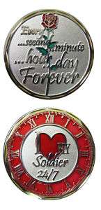 ARMY I LOVE MY SOLDIER 24/7 HEART ROSES CHALLENGE COIN  