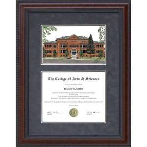 Diploma Frame with Eastern Michigan University (EMU) Lithograph 