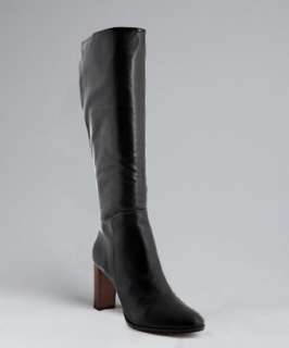pour la victoire black leather imari heeled boots