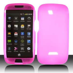 New For Samsung T839 Sidekick 4G Clear Hot Pink Skin Silicone Soft 