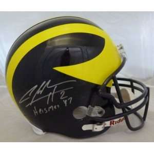 Charles Woodson Autographed Michigan Wolveriens Mini Helmet w/Heisman 
